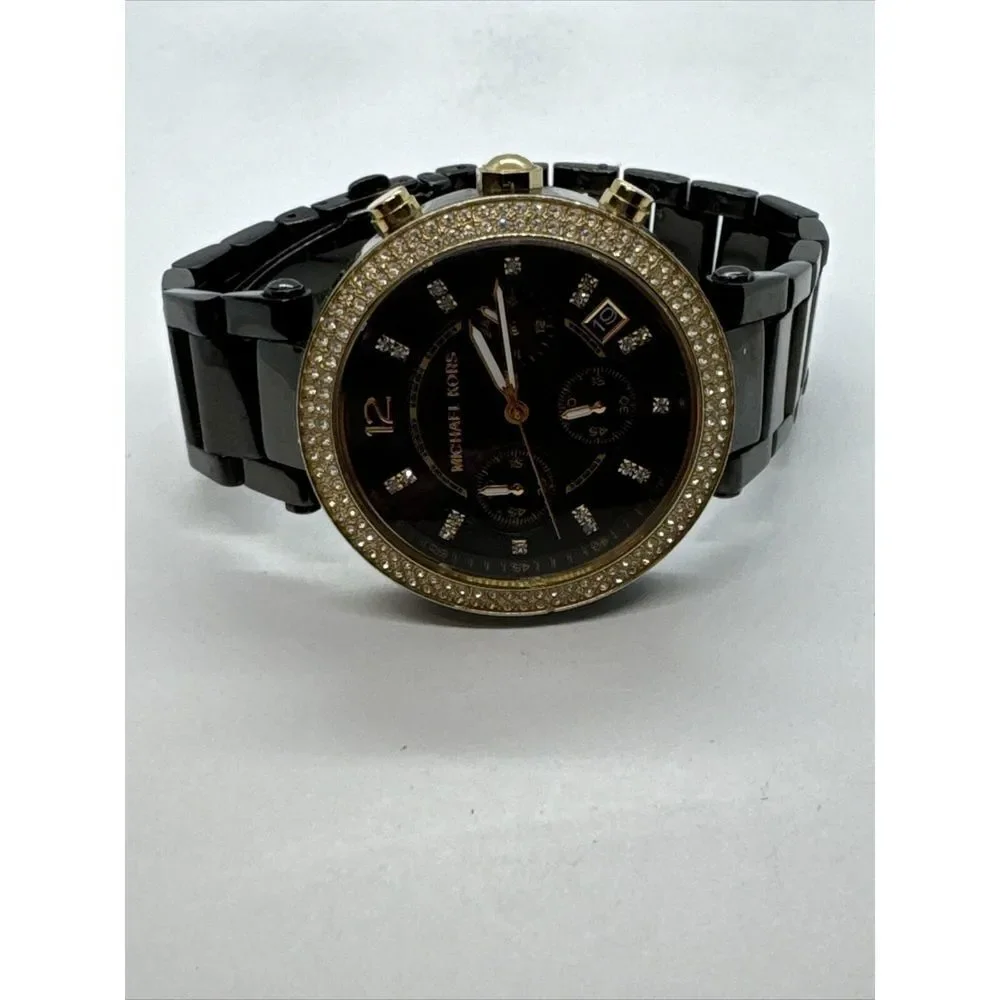 Michael Kors Parker MK6107 Womens Black Stainless Steel Analog Dail Watch JNA440